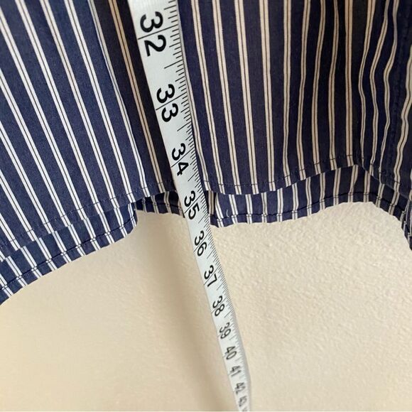 LANE BRYANT PLUS SIZE blue STRIPED BUTTON FRONT TIERED MAXI coastal SKIRT 18/20 - Picture 7 of 9